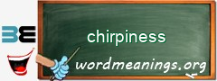 WordMeaning blackboard for chirpiness